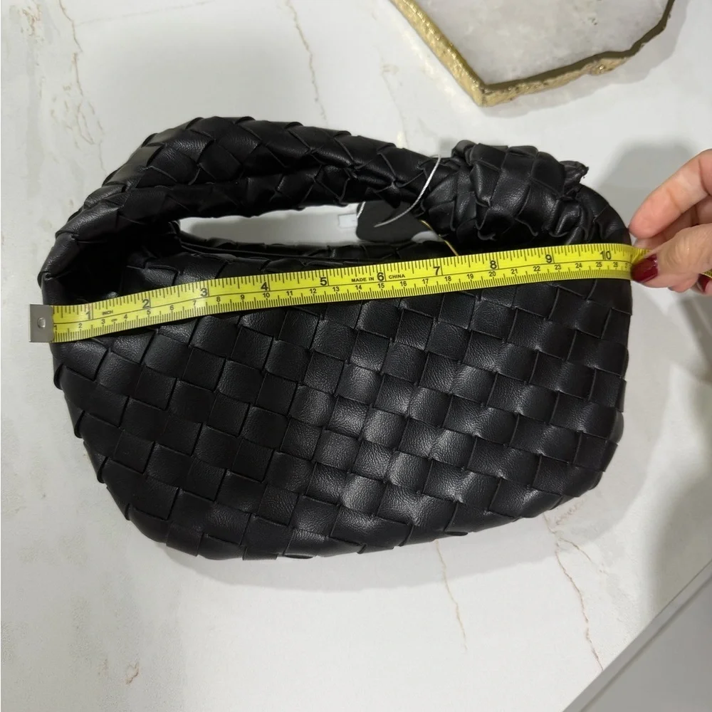 Elegant Black Woven Handbag